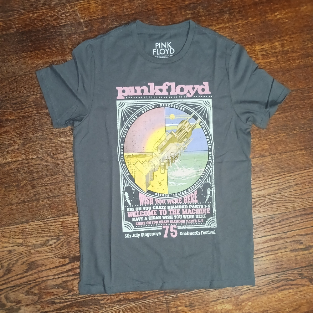 PINK FLOYD: 75th Knebworth Festival T-Shirt, Sz G (Large Adult) + CH (Youth?)